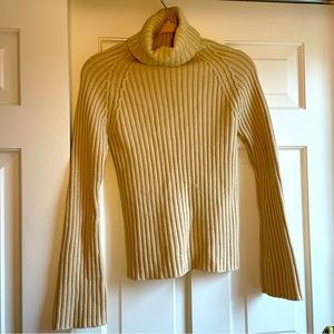 Banana Republic cashmere turtleneck sweater, size small, beige color